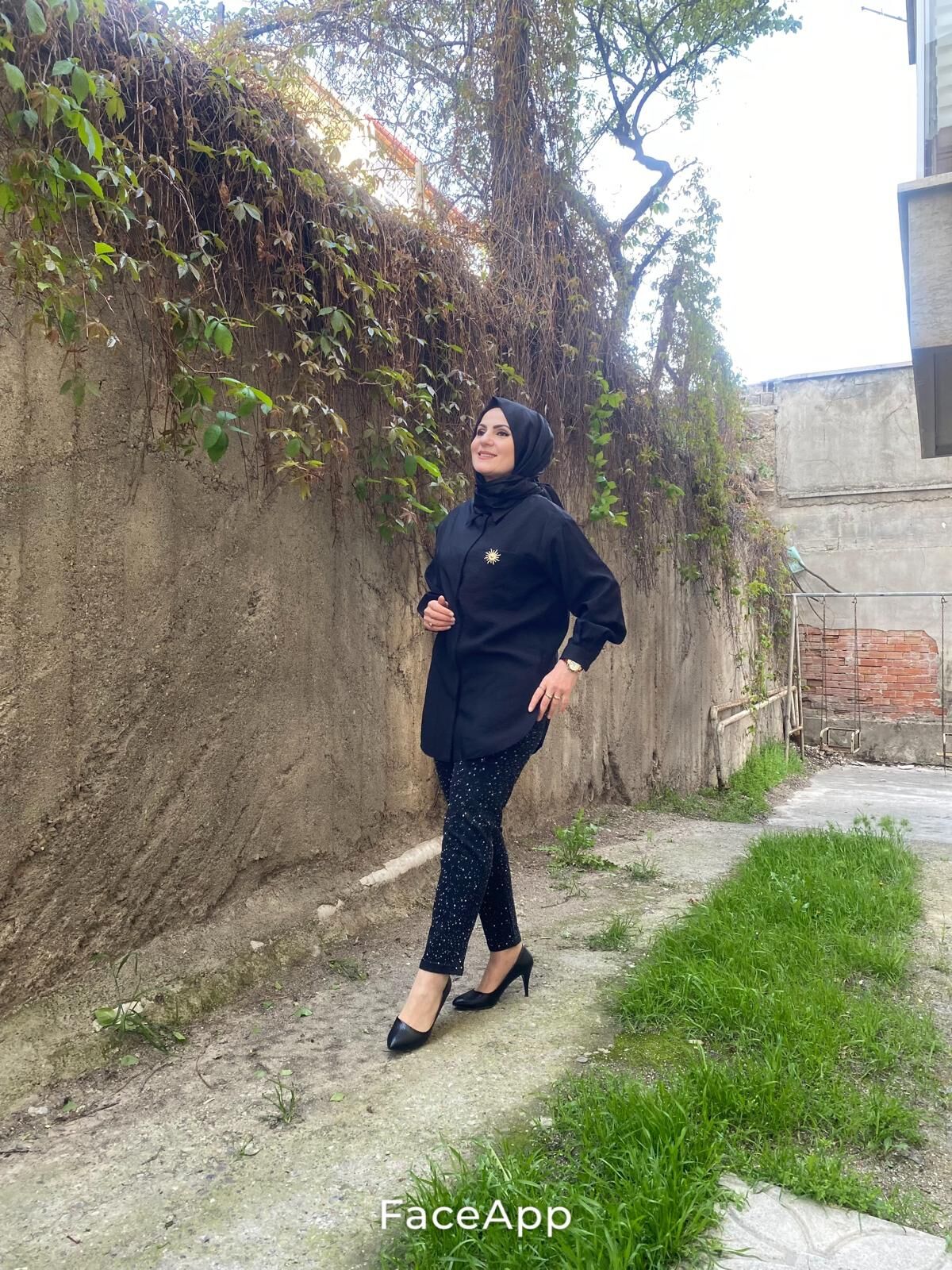 Denim taşlı pantolon antrasit