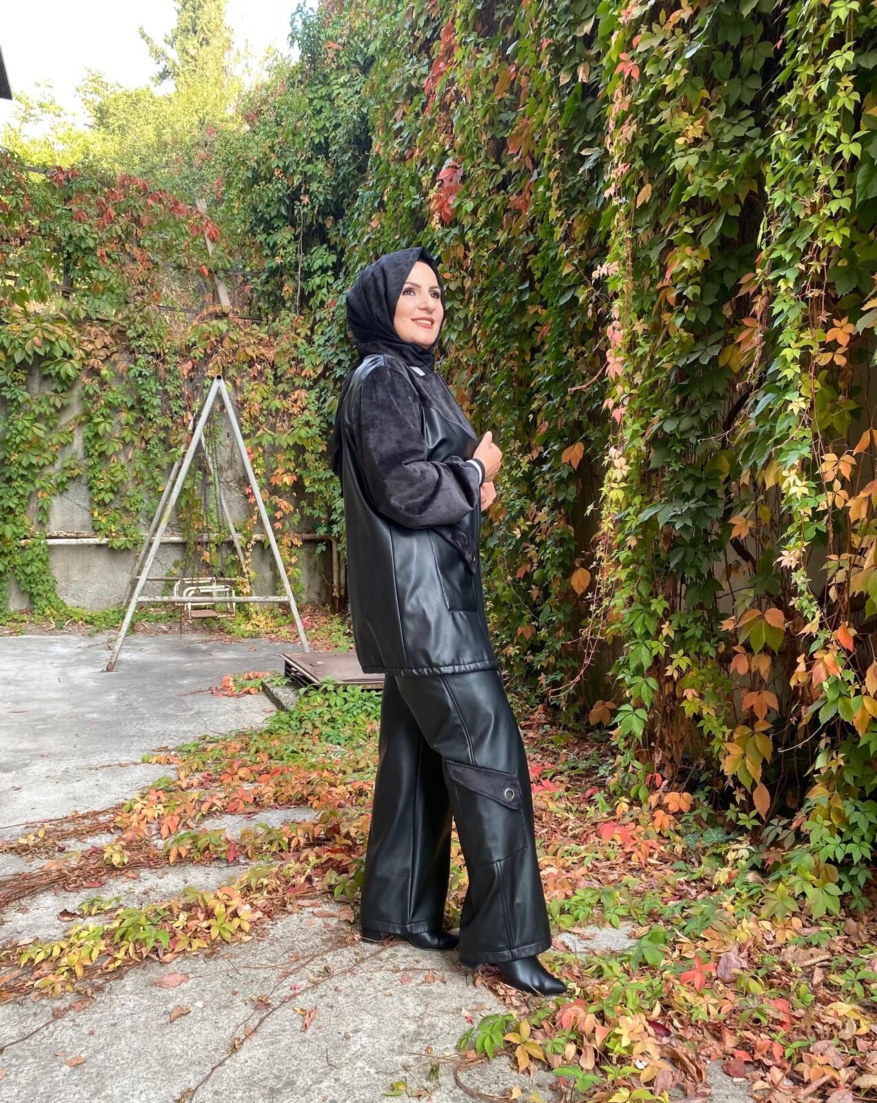 MİARUJ KUŞ GÖZÜ AKSESURLI DERİ PANTOLON