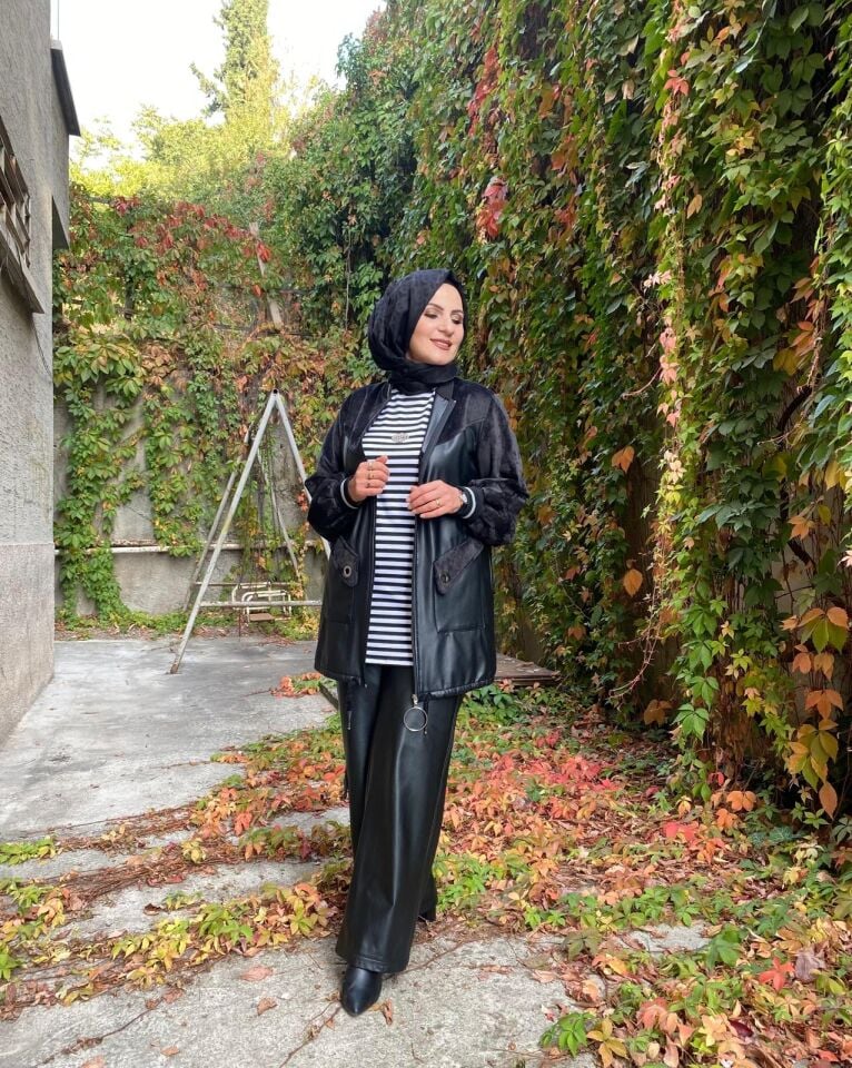MİARUJ KUŞ GÖZÜ AKSESURLI DERİ PANTOLON