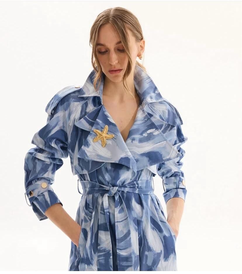 Denim trençkot