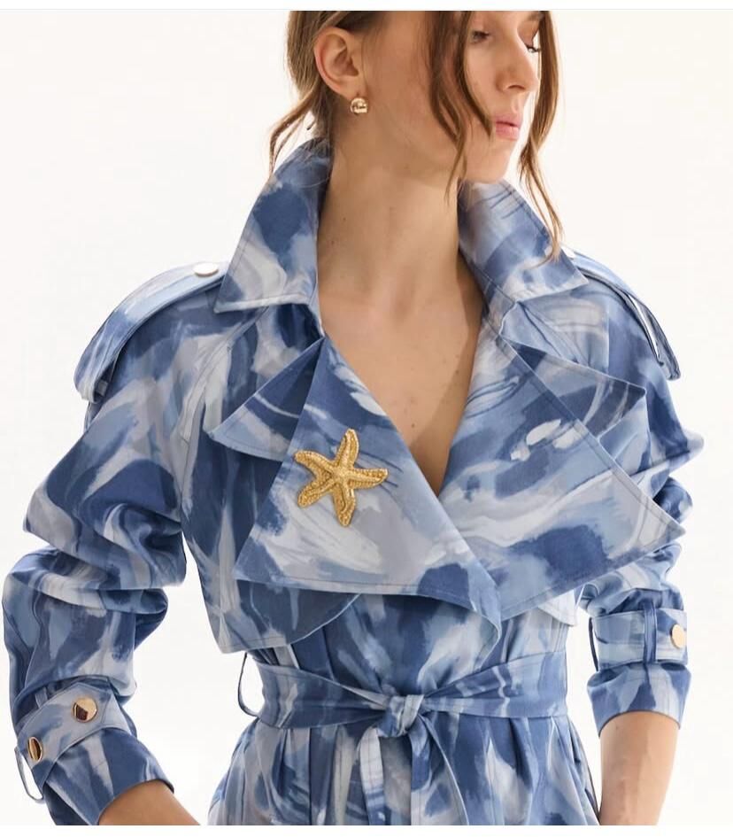 Denim trençkot