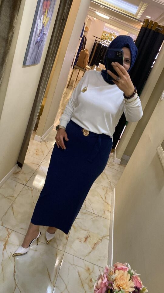 Elegante triko bluz ekru