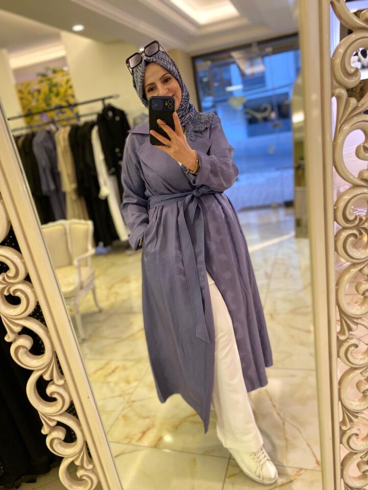 Parlak tensel kumaş kap