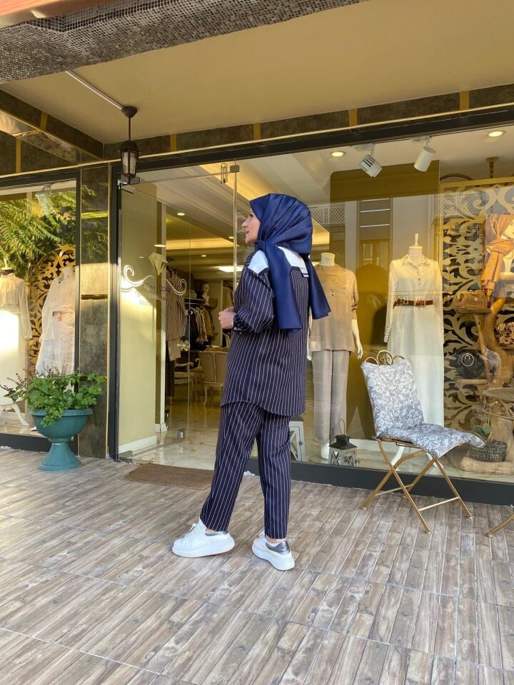 TRİKO GARNİ ÇİZGİLİ TAKIM