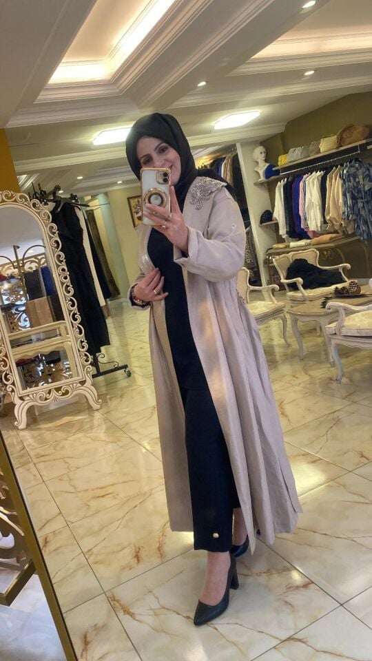 Parlak tensel kumaş kap bej renk