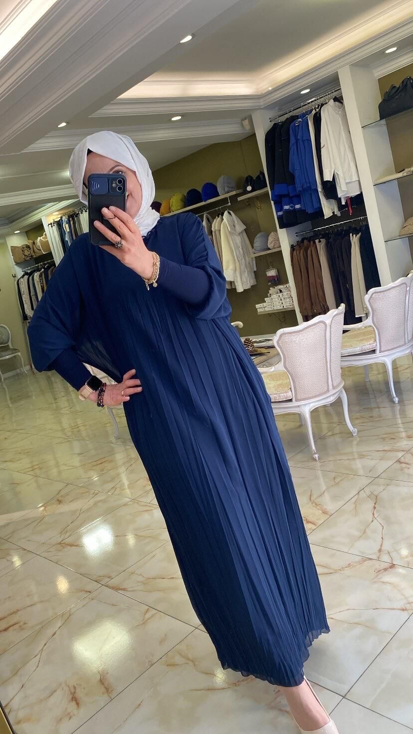 Elbise şifon lacivert