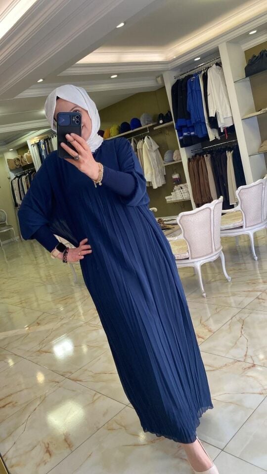 Elbise şifon lacivert