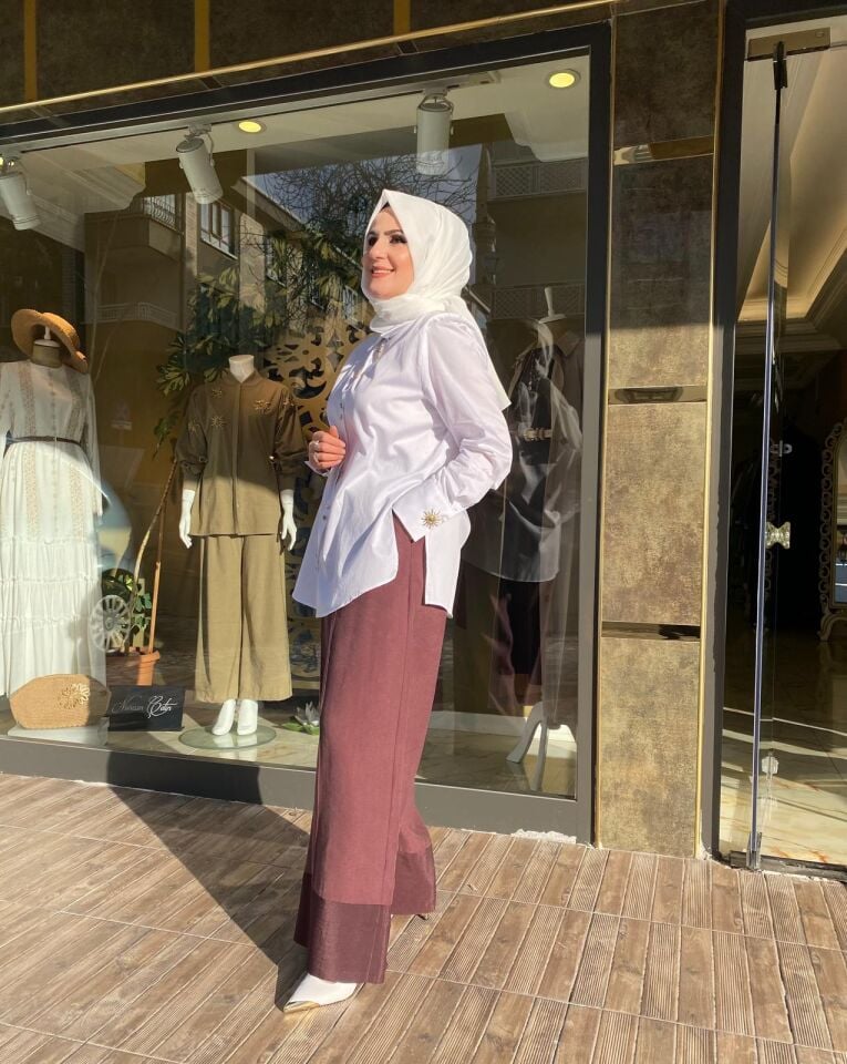 Pantolon pasıon beli lastikli bol paça