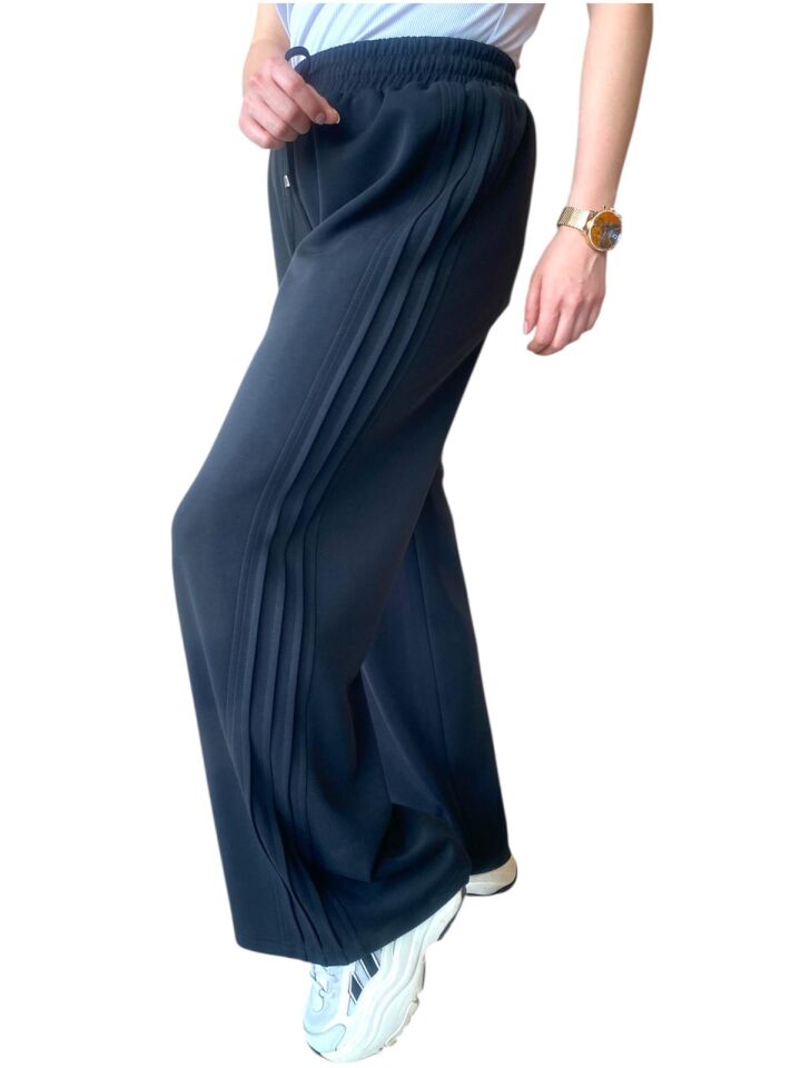 Pantolon berlin bambu geniş paça yanı nervülü