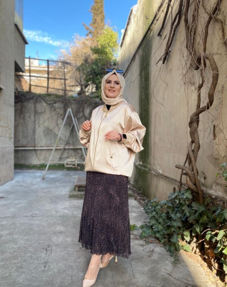 Etek şifon leopar