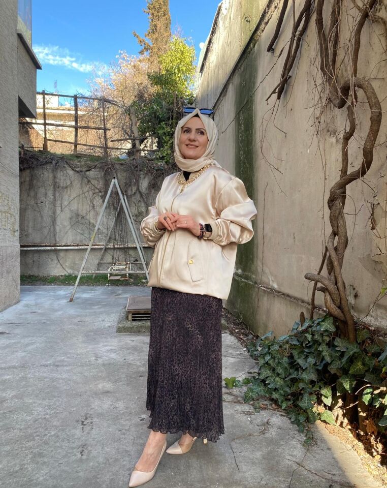 Etek şifon leopar