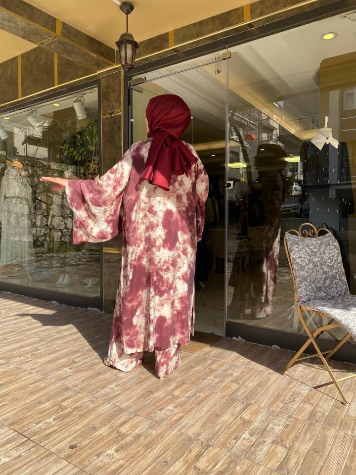 Uzun yakalı şal desen kap