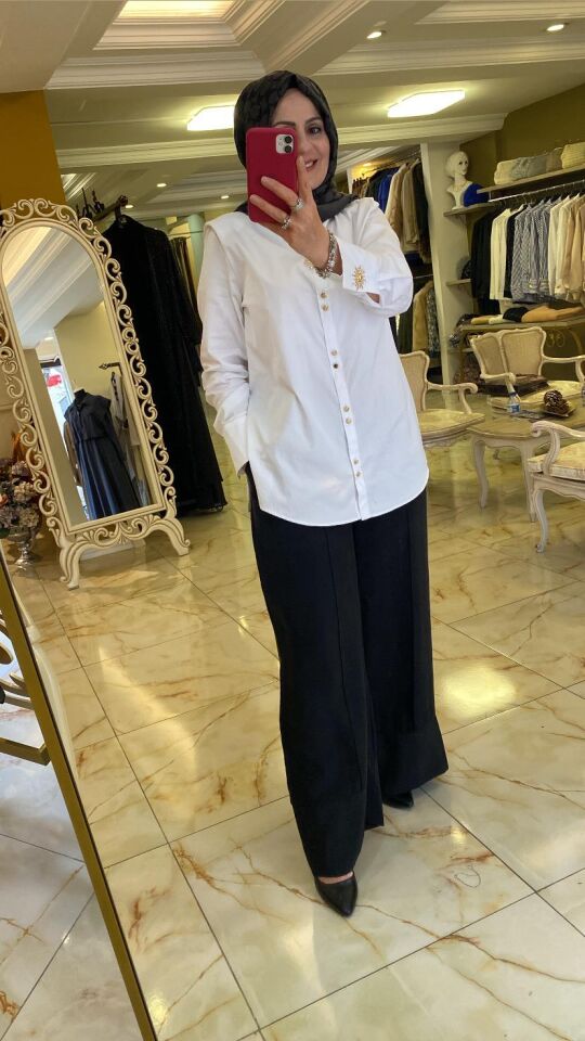 Pasıon bol paça beli lastikli pantolon