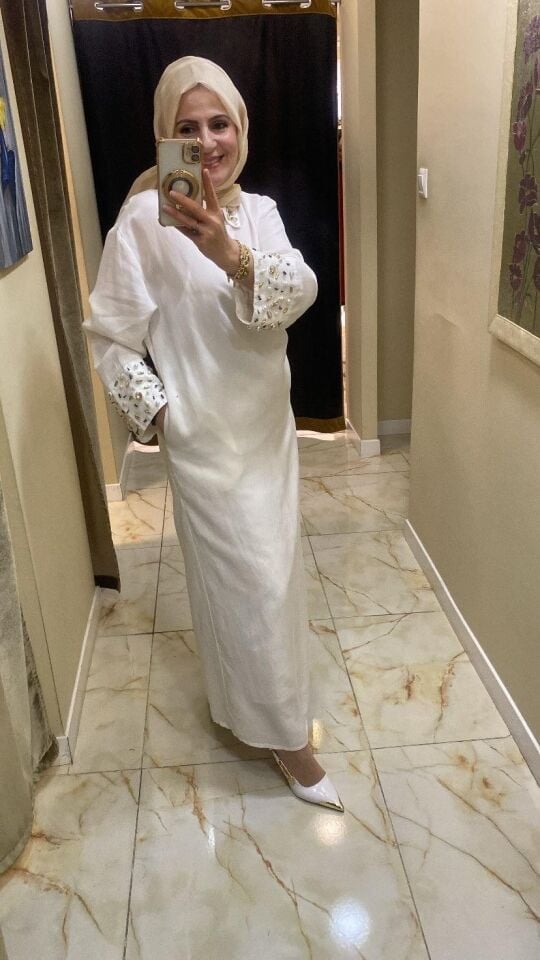 Linen keten elbise beyaz