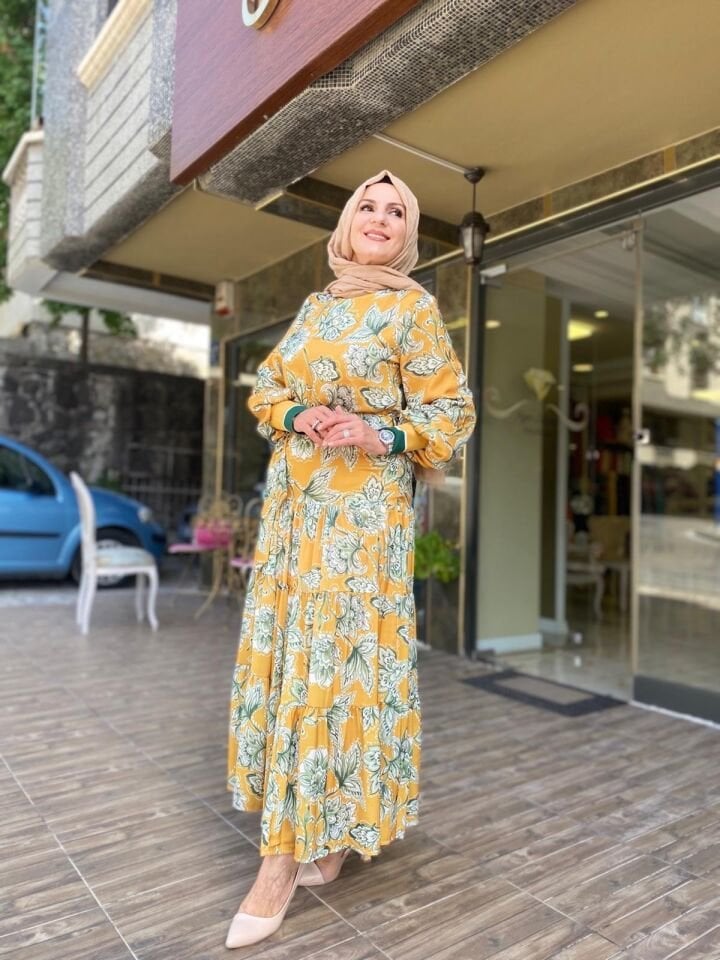 ÇİÇEK DESENLİ ELBİSE