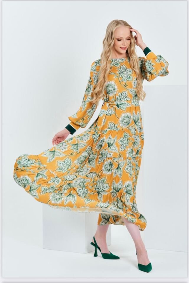 ÇİÇEK DESENLİ ELBİSE