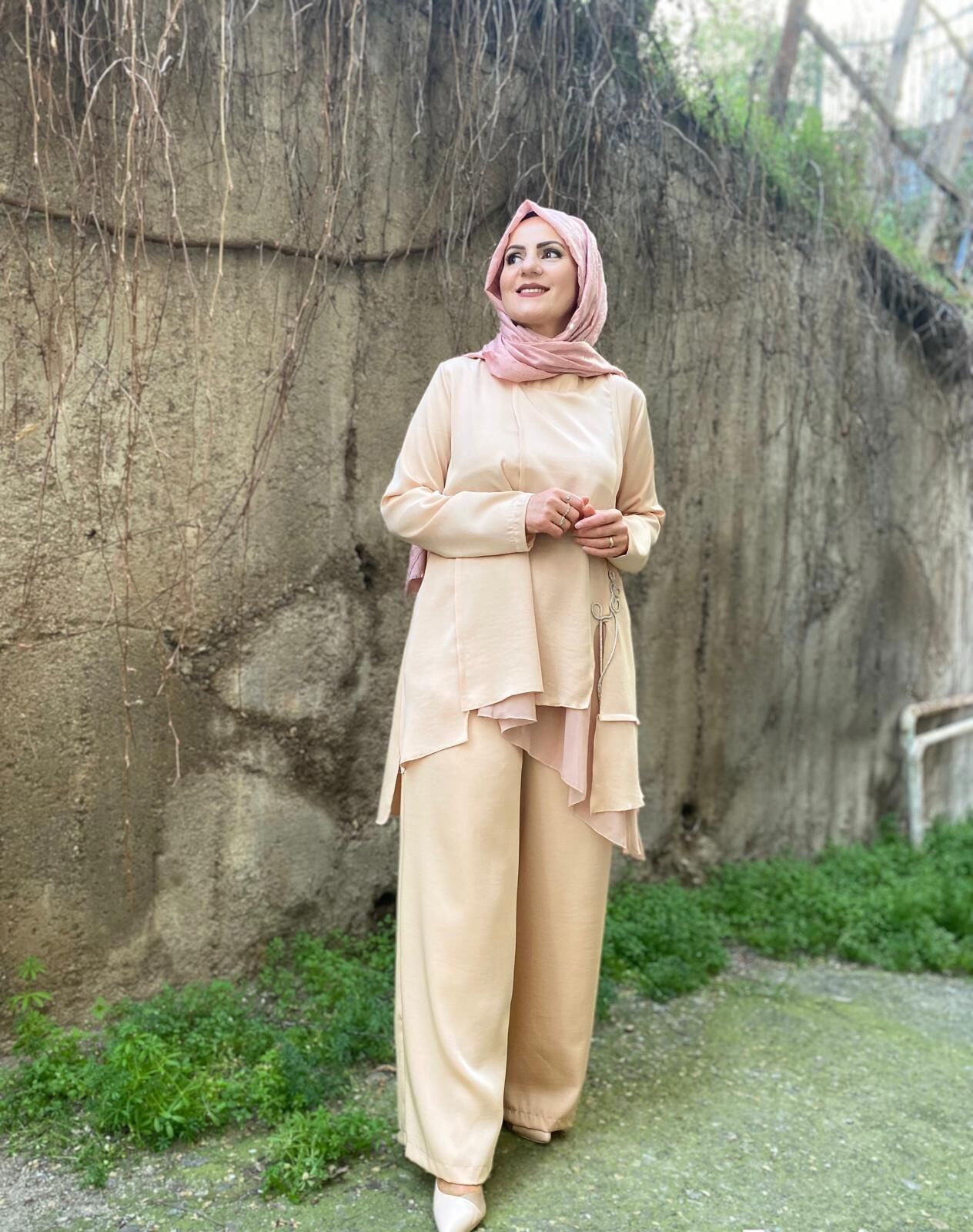 BOL PAÇA DETAYLI PANTOLONLU SAMAR TAKIM